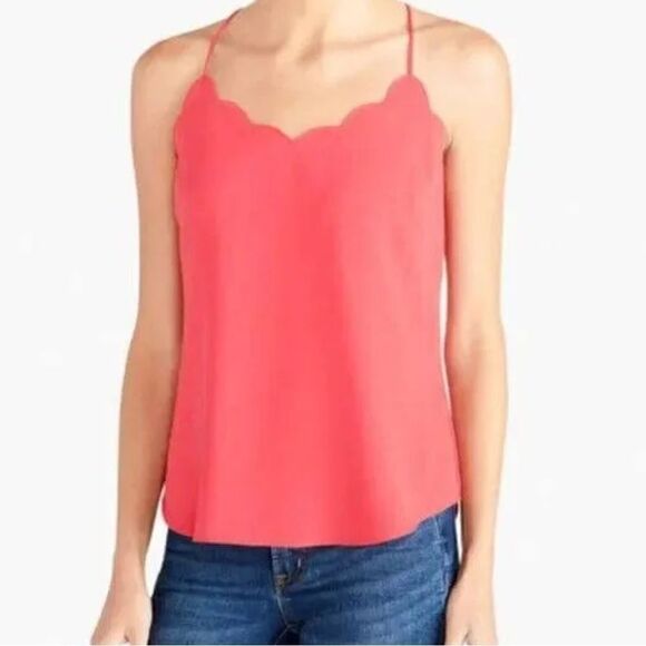 NWT JCrew scalloped tank top orange 10 - Picture 1 of 6